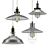 Baycheer Industrial Lamp Set - Metal Pendant Lighting 3D model small image 2
