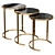 Luxurious Gold & Black Nesting Accent Tables 3D model small image 1