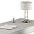 Elegant White & Gold Home Office Table 3D model small image 3