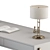 Elegant White & Gold Home Office Table 3D model small image 6