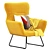 Elegant Leya Wingback Chair 3D model small image 1