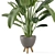 Rusty Concrete Pot Indoor Plants Set 3D model small image 3