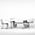 Rustic Beam Dining Table & Torrance Silver Branon Chair Set 3D model small image 2