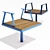 Eco-Friendly Woodpixel Park Benches 3D model small image 3