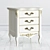 Elegant Ivory and Gold Nightstand 3D model small image 3