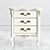 Elegant Ivory and Gold Nightstand 3D model small image 4