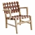 Elegant Teak & Leather Nuru Armchair 3D model small image 1