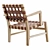 Elegant Teak & Leather Nuru Armchair 3D model small image 4