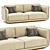 Elegant Denning Sofa: Aster 3D model small image 1