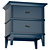 Manhattan Grey-Blue Bedside Table 3D model small image 3