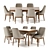 Modern Lounge Dining Set: Table & Fasmino Chairs 3D model small image 1