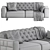 Elegant Porto Sofa Bed 3D model small image 3