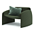 Elegant Fabric Armchair: Le Club 3D model small image 1