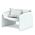 Elegant Fabric Armchair: Le Club 3D model small image 6