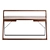 Modern Walnut and Black Steel Writing Desk 3D model small image 2