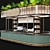 Outdoor Cafe Counter with Canopy 3D model small image 2
