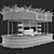 Outdoor Cafe Counter with Canopy 3D model small image 4