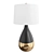 Elegant Navy and Gold Table Lamps 3D model small image 1