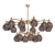 Magnificent Tinted Glass Brass Chandelier 3D model small image 1