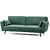 Edinburgh Green Pull-Out Sofa: Stylish and Comfortable 3D model small image 1