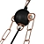 Vintage Rustic Black Pendant Lamp 3D model small image 3