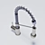 Modern Style Kitchen Faucet with Flex Hose 3D model small image 4