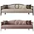 Luxurious Féraud Velvet Sofa 3D model small image 2