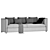 Modern Straight Sofa: Sleek and Stylish 3D model small image 2