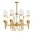 Elegant Glass & Gold Iron Chandelier 3D model small image 1