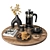 Sleek Black Coffee Set 3D model small image 1