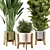  Rusty Concrete Pot Indoor Plants Set 3D model small image 2