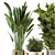  Rusty Concrete Pot Indoor Plants Set 3D model small image 3