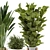  Rusty Concrete Pot Indoor Plants Set 3D model small image 4