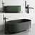 Inbani Arc: Modern Bathtub & Faucet Set 3D model small image 2