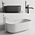 Inbani Arc: Modern Bathtub & Faucet Set 3D model small image 5