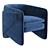 Westelm Thea Chair: Elegant Velvet Seating 3D model small image 2