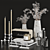 10-Piece Decorative Set: Plant, Marshall Speaker, Glass, Book, Sculpture 3D model small image 1