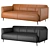 Luxury Modena Sofa in Leather & Textile 3D model small image 2