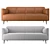 Luxury Modena Sofa in Leather & Textile 3D model small image 3