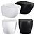 Sleek Black Rim-Ex Wall Hung Toilet 3D model small image 1