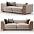 Elegant Fabric 2-Seater Sofa 3D model small image 3