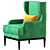 Elegant Camille Porada Armchair 3D model small image 3