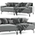 Summit Standard Sofa: Modern 2-Seater in Fabric 3D model small image 2