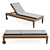 Elegant Eucalyptus Chaise Lounge 3D model small image 1