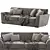 Elegant Malmaison 4 Seater Sofa 3D model small image 2