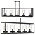 Black Metal Linear Pendant Light 3D model small image 1