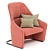 Nagi Upholstered Armchair: Comfort and Style 3D model small image 1