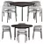 Latina Round Dining Table Set 3D model small image 1