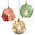 Elegant Glass Floral Pendant Light 3D model small image 1