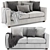 Modern West Elm Henry 2 Seater 3D model small image 1